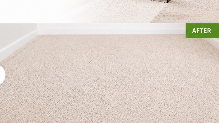 Carpet clean and restored after professional cleaning