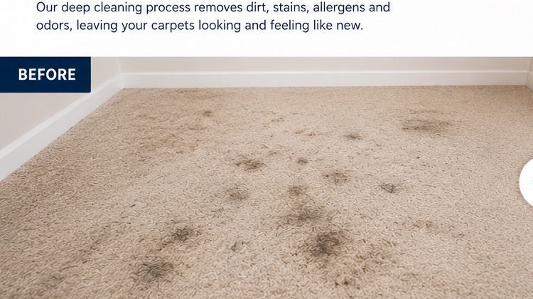 Carpet with stains before professional cleaning