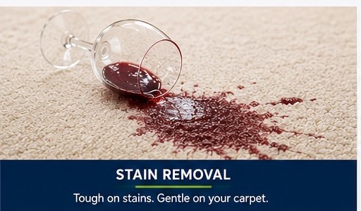 Red wine stain on carpet — professional stain removal Edmonton